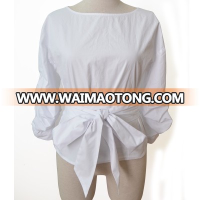 SS19 collection White cotton blouse casual shirt