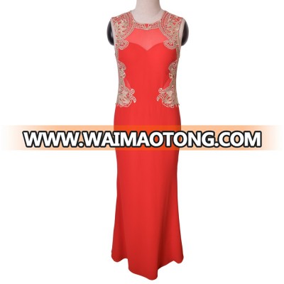 New design red jersey long wholesale evening dresses made in china