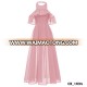 Latest design cheap plus size elegant long pink lace halter neck bridesmaid dresses gowns weddings